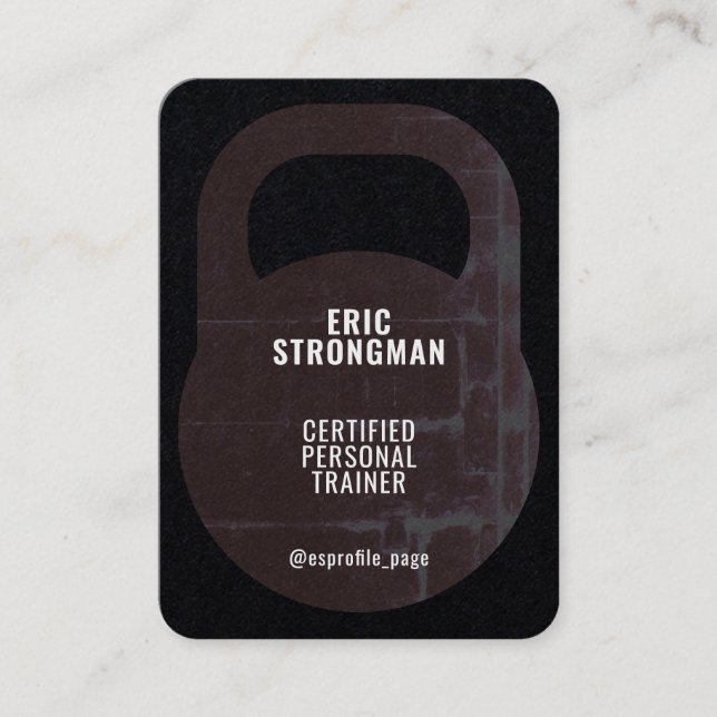 Carte De Visite Couverture de forme Kettlebell rustique (Devant)