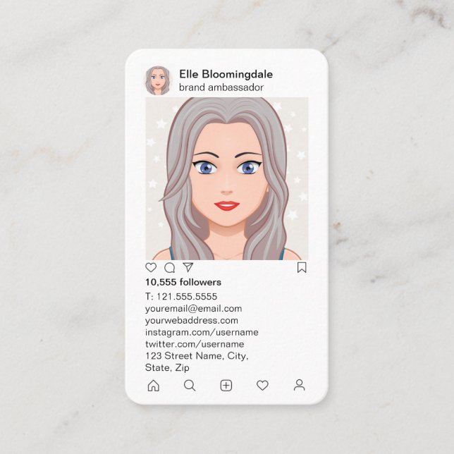 Carte De Visite Couverture de téléphone de Faux et style (Devant)