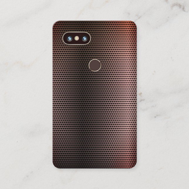 Carte De Visite Couverture de téléphone de Faux et style en acier (Devant)