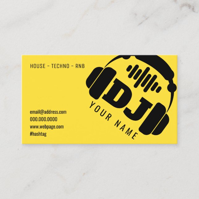 Carte De Visite Couverture géante d'écouteurs de disc-jockey (Devant)
