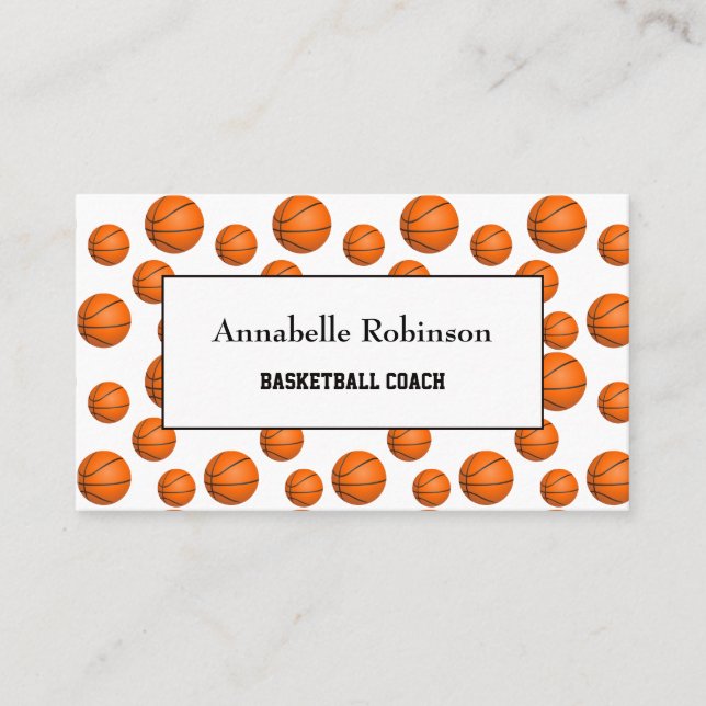 Carte De Visite Covoiturier de basketball orange (Devant)