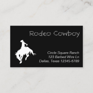 Carte De Visite Cow-boy de Rodéo Blanc en Forme