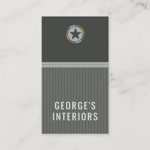 Carte De Visite COWBOY logo d'emblème moderne à étoile unique gris