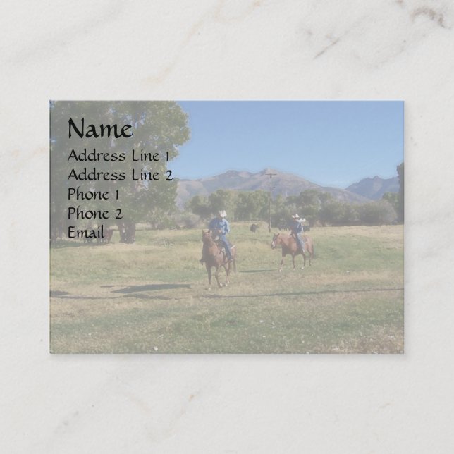 Carte De Visite Cowboys (Devant)