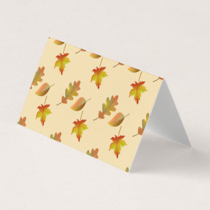 Carte De Visite Cozy autumn maple leaves oak leaves