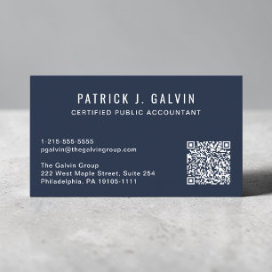 Carte de visite CPA comptable Code QR bleu