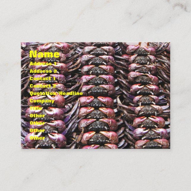 Carte De Visite Crabes noirs [Po Na] ... Thai Street Food (Devant)