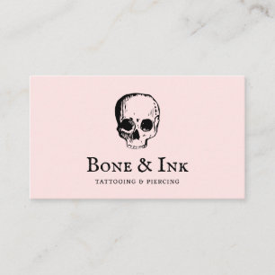 Carte De Visite Crâne artistique moderne de tatouage Code QR