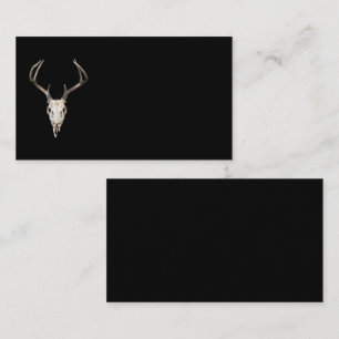Carte De Visite Crâne de cerf en noir   pourvoiries   Taxidermiste