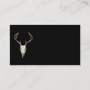 Carte De Visite Crâne de cerf en noir   pourvoyeurs   Taxidermiste