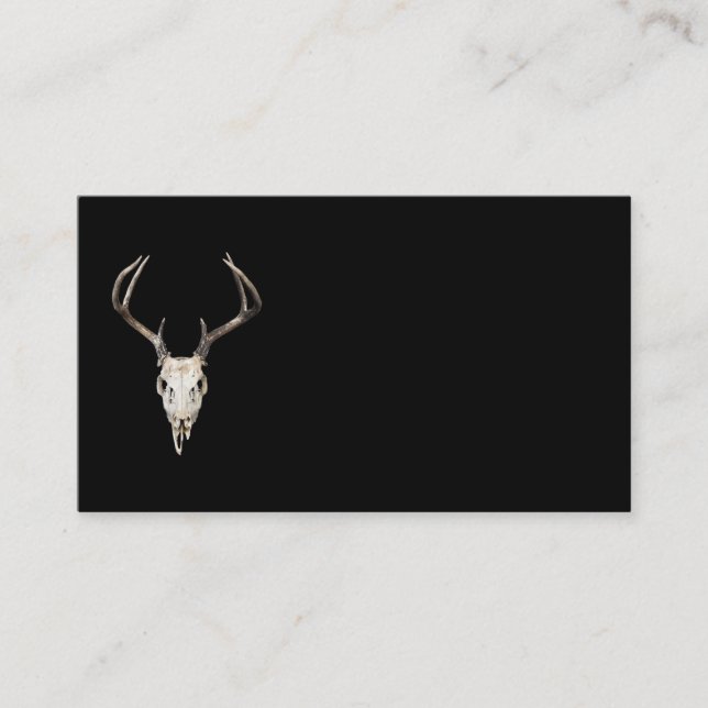 Carte De Visite Crâne de cerf en noir | pourvoyeurs | Taxidermiste (Devant)
