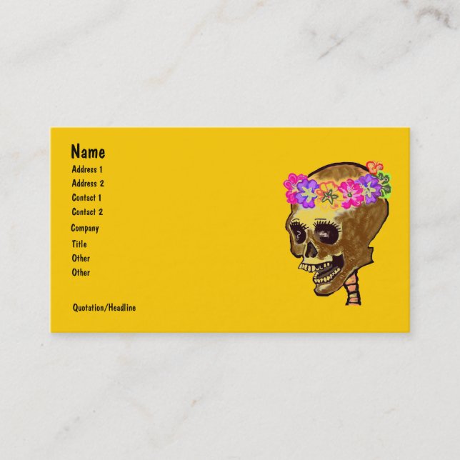 Carte De Visite Crâne squelettique coloré (Devant)