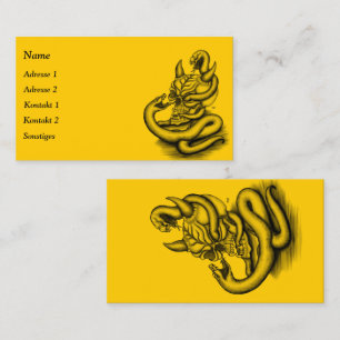 Carte De Visite Crâne - Tête diabolique avec serpent