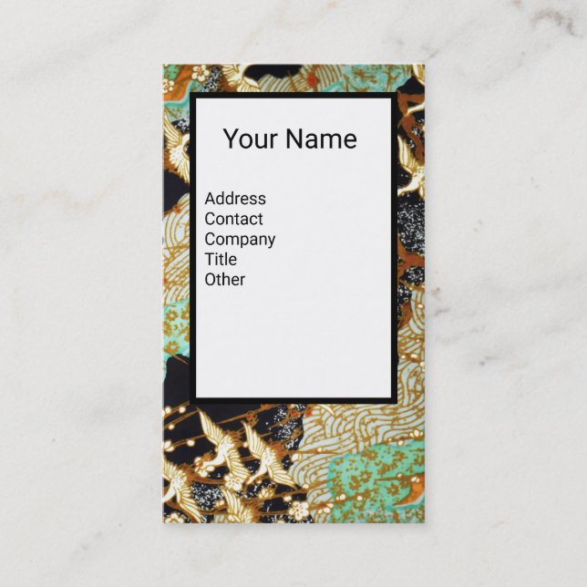 Carte De Visite CRANES DE VOL, FLEURS DE PRINTEMPS Monogramme flor (Devant)