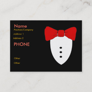 Carte De Visite Cravate Bow rouge Tux noir