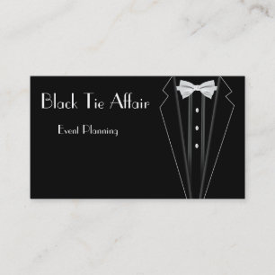 Carte De Visite Cravate noire Formal Tuxedo Event Planning