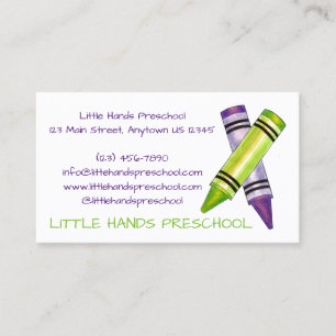 Carte De Visite Crayon Crayons Art Enseignant Arts School Préscola