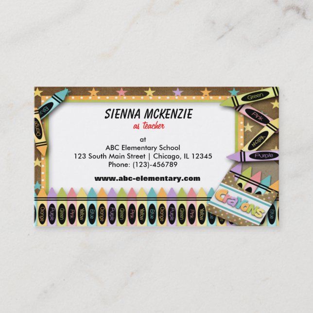 Carte De Visite Crayons (Devant)