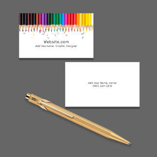 Carte De Visite Crayons de couleur et paillettes | Artistes