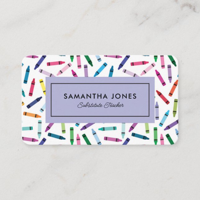 Carte De Visite Crayons Éparpillés Coordonnées du remplaçant (Devant)