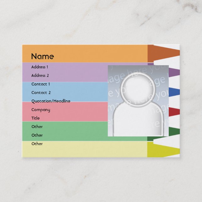 Carte De Visite Crayons - potelés (Devant)