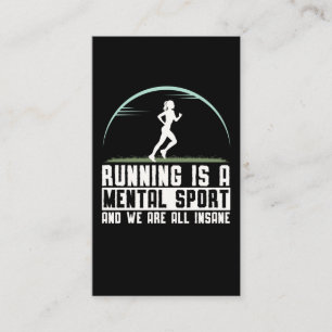 Carte De Visite Crazy Coureur Femme Triathlon Humour fille