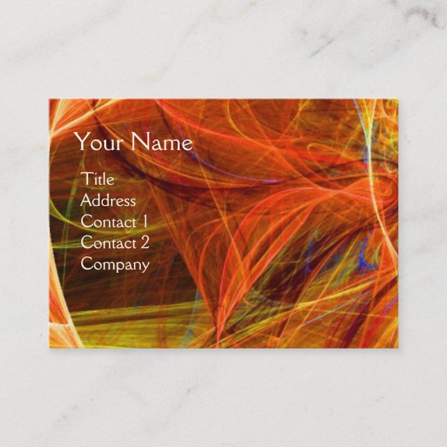 Carte De Visite CRAZY PHOTON monogramme Vibrant noir rouge jaune (Devant)