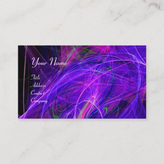 Carte De Visite CRAZY PHOTON vibrant doux bleu bleu violet (Devant)