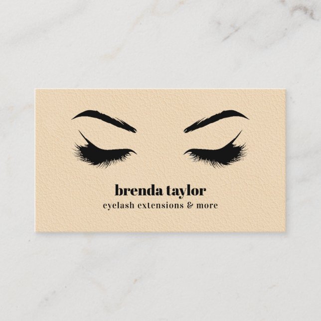 Carte De Visite CREAM LEATHER chic Eyelash Browbar professionnel (Devant)