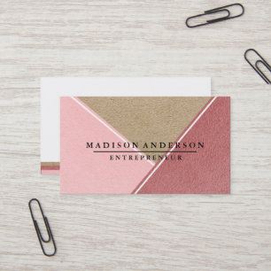 Carte De Visite Cream Red & Pink Modern Finance Consultant
