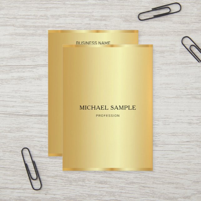 Carte De Visite Create Your Own Professional Modern Elegant Gold (Devant/Arrière en situation)