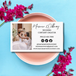 Carte De Visite Créateur de contenu de mariage photo pour les médi