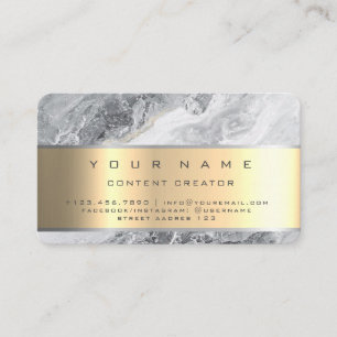Carte De Visite Créateur de contenu Marble Social Media Manager