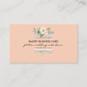 Carte De Visite Créateur de gâteau de fête de mariage rose blush