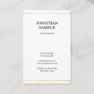 Carte De Visite Créatif Design Simple Moderne Look Tendance Or