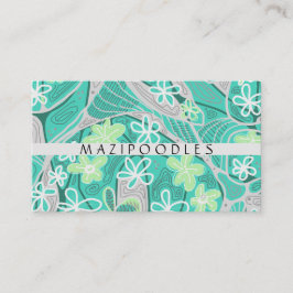 Carte De Visite Créatif personnel floral Neuro Art Turquoise vert 