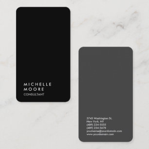 Carte De Visite Créatif Simple Noir Gris Noir Consultant tendance