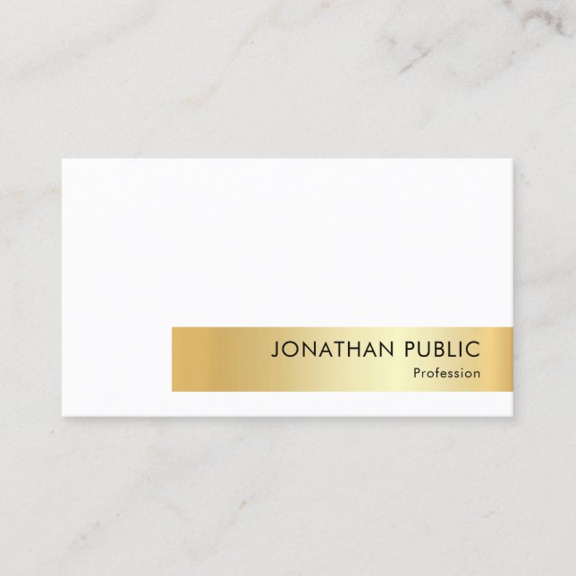 Carte De Visite Créative Faux Gold Personnalisé Moderne Élégant (Devant)