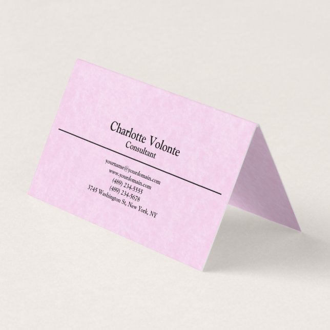 Carte De Visite Créative Feminine Rose tendance Plaine stylish Sim (Devant)