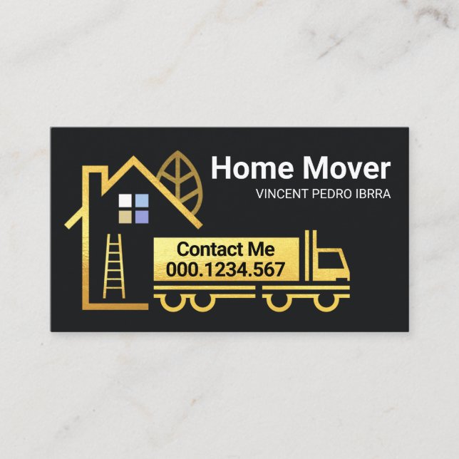 Carte De Visite Creative Gold Building Moving Truck (Devant)