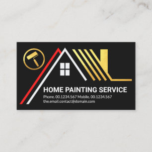 Carte De Visite Creative Gold Roof Building Home Peinture Service