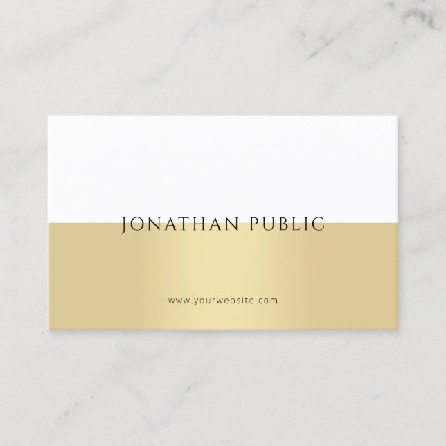 Carte De Visite Creative Gold White Modern Simple Professional (Devant)