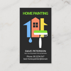 Carte De Visite Creative Home Rouleau Pinceau Maison Peintre
