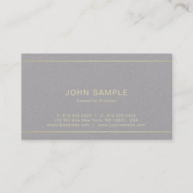 Carte De Visite Creative Modern Professional Luxury Premium Grey (Devant)