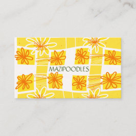 Carte De Visite Creative personnelle Chèque floral jaune orange ve