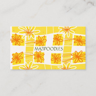 Carte De Visite Creative personnelle Chèque floral jaune orange ve