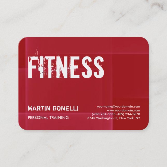 Carte De Visite Créative Red Dynamic Personal Trainer Sport tendan (Devant)