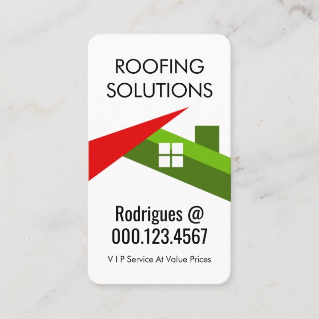 Carte De Visite Creative Rooftop Building Roofer (Devant)