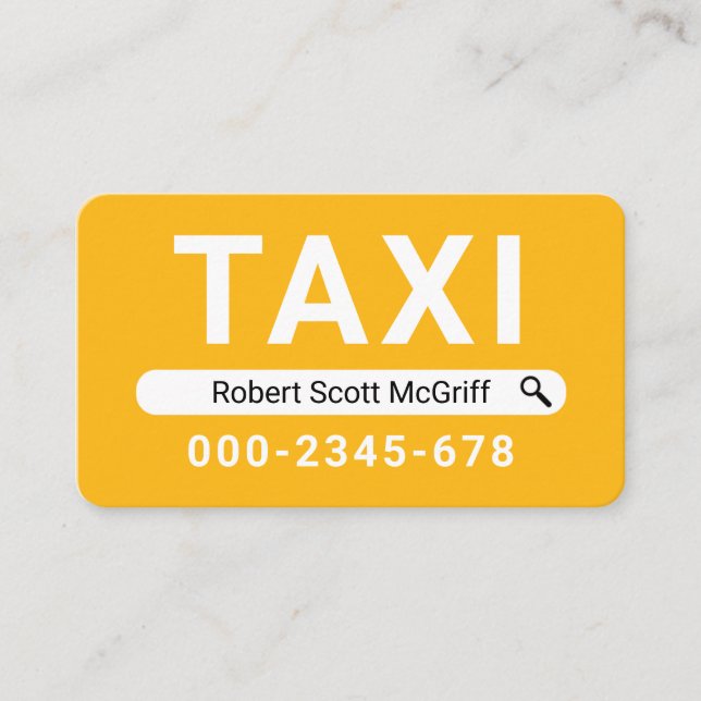 Carte De Visite Creative Search Your Name Taxi (Devant)