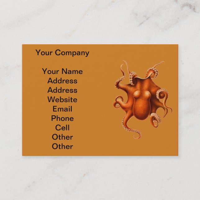 Carte De Visite Créature du monstre de la mer d'Octopus Cephalapod (Devant)
